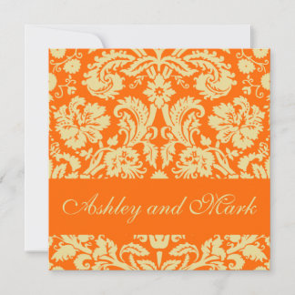 Elegante Crema Naranja Damasco Invitaciones a la b