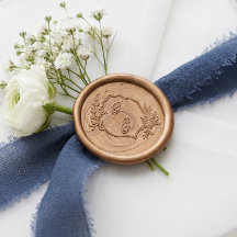 Elegante Cresta Floral Monograma Dibujada a Mano p