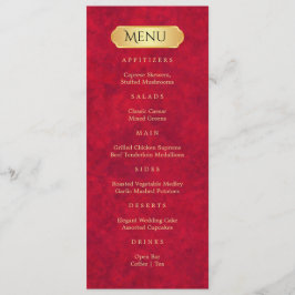 Elegante Crimson Gold Luxury Royal Menu