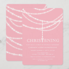 Elegante cruz Rosaria Invitación a la Navidad