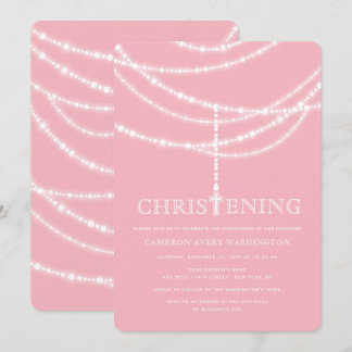Elegante cruz Rosaria Invitación a la Navidad