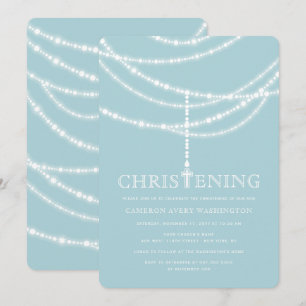 Elegante cruz Rosaria Invitación a la Navidad