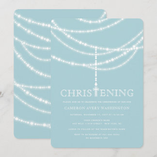 Elegante cruz Rosaria Invitación a la Navidad