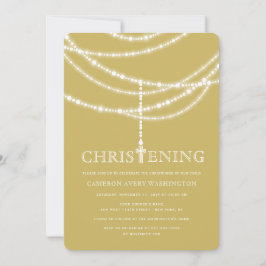 Elegante cruz Rosaria Invitación a la Navidad