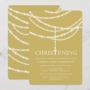 Elegante cruz Rosaria Invitación a la Navidad