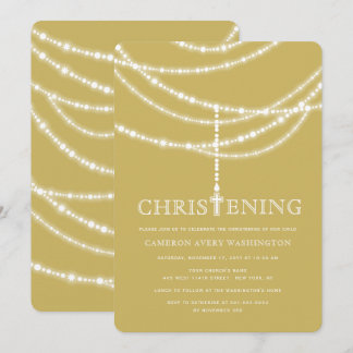 Elegante cruz Rosaria Invitación a la Navidad