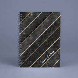 Elegante cuaderno de dibujo geométrico purpurinoso