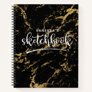 Elegante cuaderno de dibujos artísticos Tu nombre