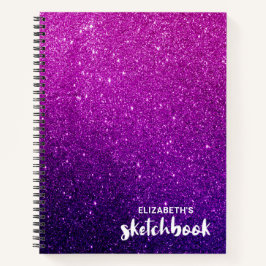 Elegante cuaderno de Purpurina rosa morado