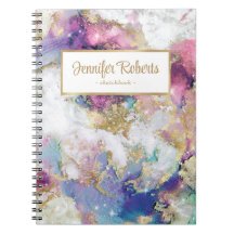 Elegante cuaderno de Relieve metalizado dorado de
