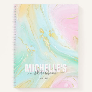 Elegante cuaderno de sketchbook de Girly Pastel Un