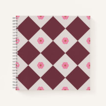 Elegante Cuaderno Floral Burgundy y Gris con Diama