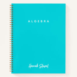 Elegante Cuaderno Minimalista Femenino Azul Turque