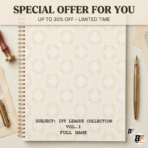 Elegante Cuaderno Personalizado Espiral Geométrico