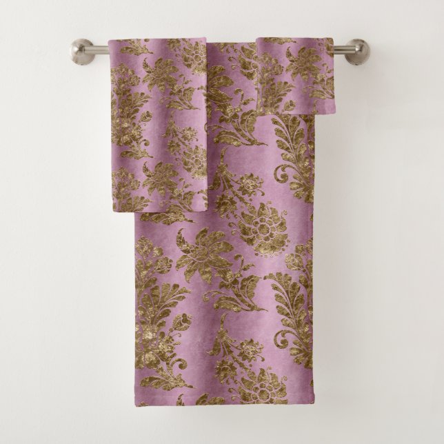 Elegante cuarto de baño de Bonito Lavender Damask (In situ)