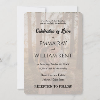 Elegante cubierta de la invitación a la boda con t