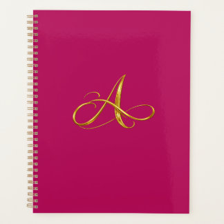 Elegante cubierta de planificadores con 'A' en cur