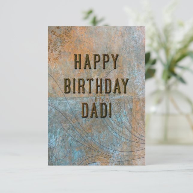 Elegante cumpleaños de papá Grunge (Anverso de pie)
