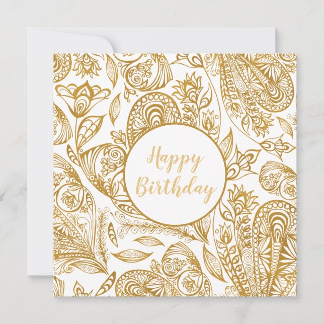 Elegante cumpleaños feliz de oro (Anverso)