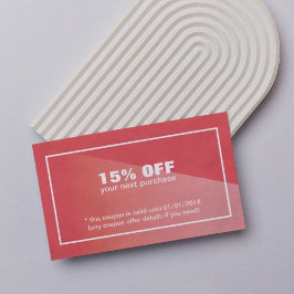 Elegante Cupón de Belleza Rojo Textura