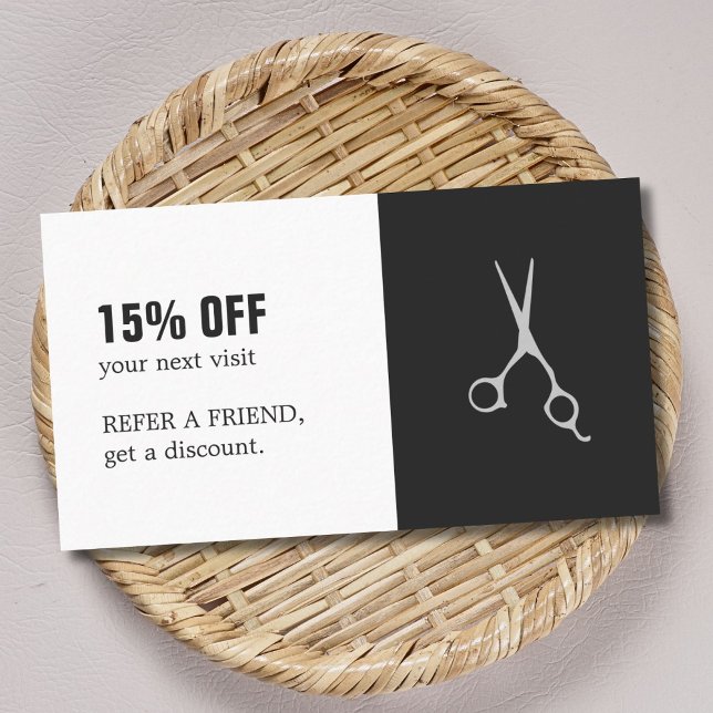 Elegante Cupón de salón de pelo de tijeras blancas (Subido por el creador)