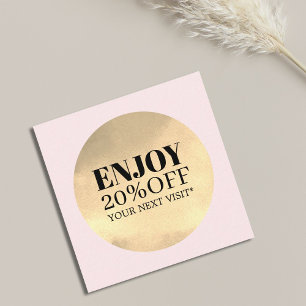 Elegante Cupón de salón de Rosa dorado Faux