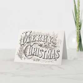 Elegante Currier e Ives MERRY NAVIDAD Litografía