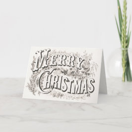 Elegante Currier e Ives MERRY NAVIDAD Litografía