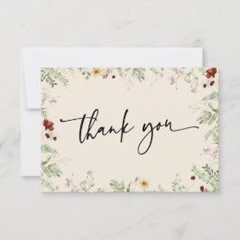 Elegante Cute Wildflowers Tarjeta de agradecimient