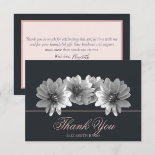 Elegante Dahlia en Blanco y Negro Agradecimiento N
