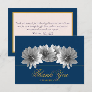 Elegante Dahlia en Blanco y Negro Agradecimiento N