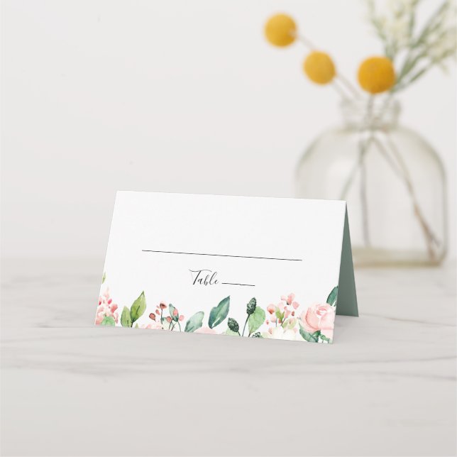 Elegante Dainty Autumn Floral Boda Tarjeta Place (Anverso)