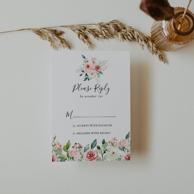 Elegante Dainty Otumn Floral RSVP (Subido por el creador)