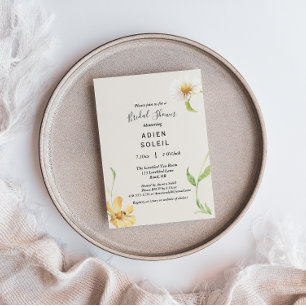 Elegante Daisy Bridal Shower Invitación