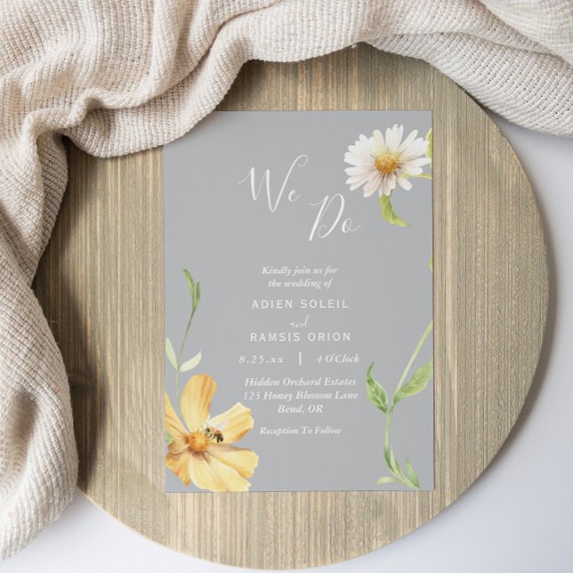 Elegante Daisy | Gris Hacemos Invitación Materna (Subido por el creador)
