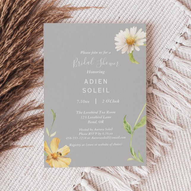 Elegante Daisy | Invitación a la ducha de novia gr (Subido por el creador)