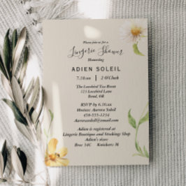 Elegante Daisy Lingerie Shower Invitación