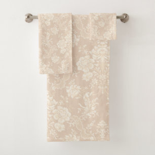 Elegante Damasco-Crema floral de Moda romántica
