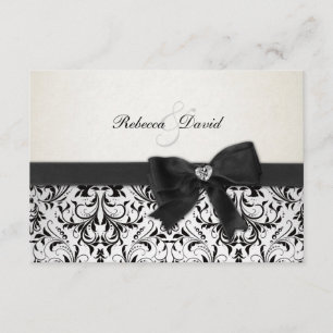 Elegante Damasco de Marfil y Negro con RSVP de dia
