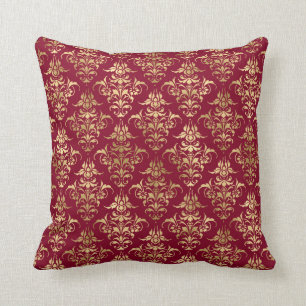 Elegante Damasco De Oro En El Cojín decorativo De