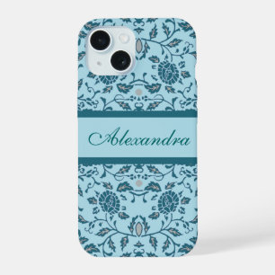 Elegante Damasco Floral Teal