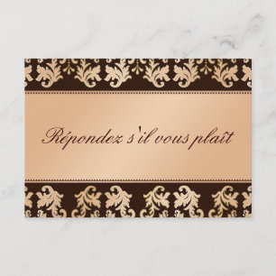 Elegante Damask Boda Reverie de Otoño RSVP