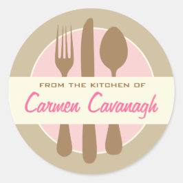Elegante "De la cocina de" pegatinas