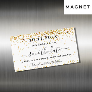 Elegante de oro blanco de cumpleaños Guardar el im