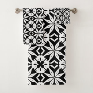 Elegante Deco de Baño de Lujo en Damask Blanco Neg