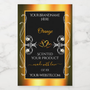 Elegante decoración de glamour Naranja Etiquetas d