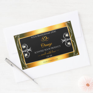 Elegante decoración de glamour Naranja Etiquetas d