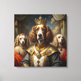 Elegante decoración de pintura de aceite de perros