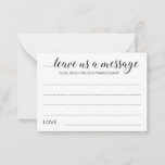 Elegante Dejarnos Un Mensaje Boda Tarjetas De Cons<br><div class="desc">Estas hermosas tarjetas de consejo de boda "déjanos un mensaje" serán una adición perfecta a la mesa del libro de invitados. Tendrás a todos los clientes hablando de su mejor consejo para los recién casados. Parte de la colección de Alejandra.</div>