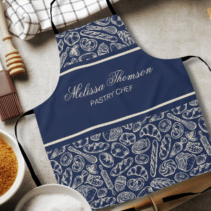 Elegante Delantal de Chef Azul Marino Clásico para